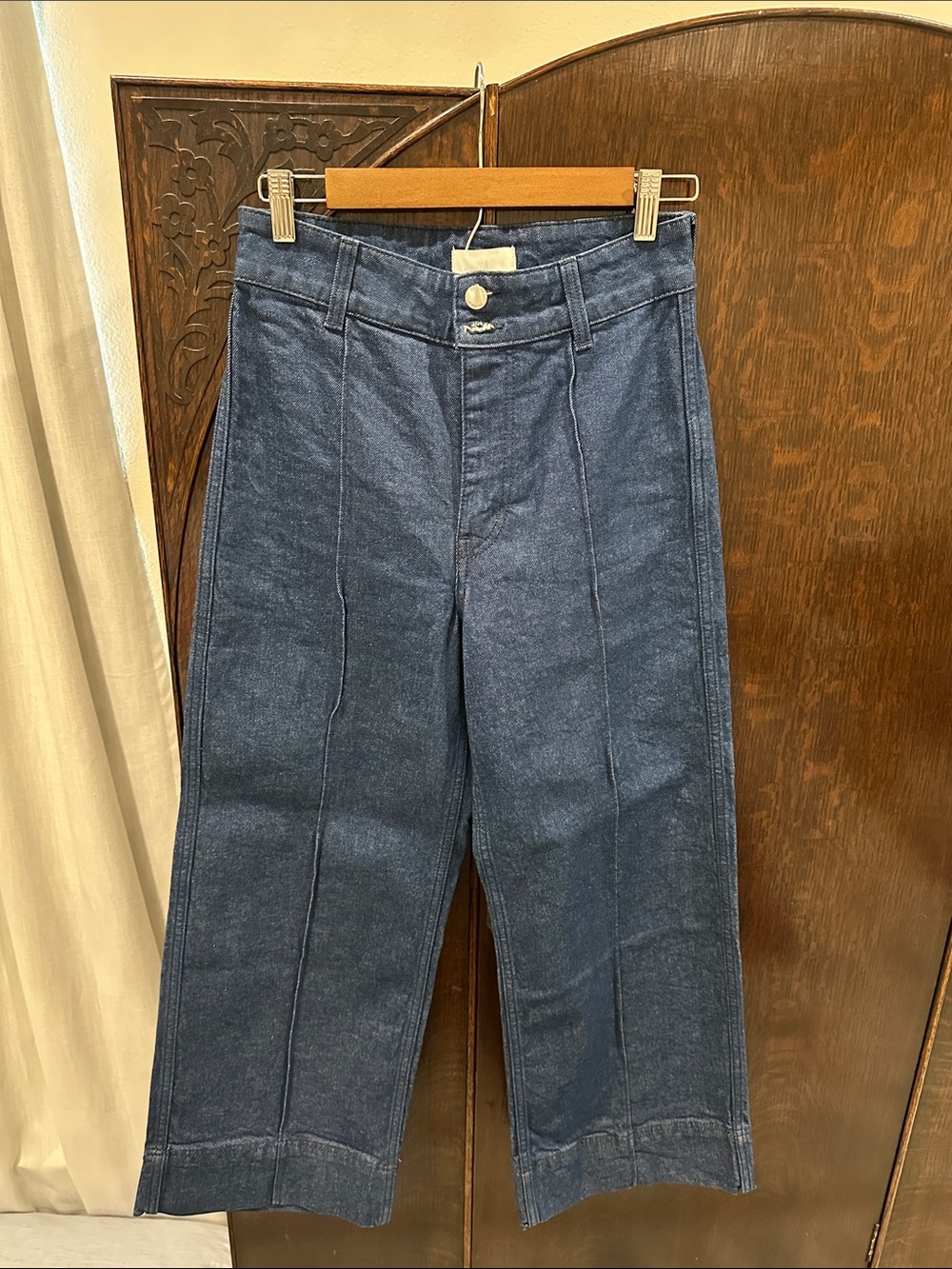 H&M Dark Blue Wide-Leg High-Rise Jeans